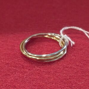 Tri Color,18K Real Gold, White Gold and Rose Gold in One Ring.